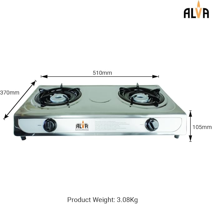 Stove | Stainless Steel Body | Auto Ignition | Portable Home, Camping, 4x4íng | 2 Plate | LPGSA Certified |12 Month Warranty