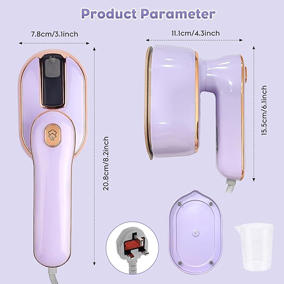 Travel Iron,1000w Handheld Mini Steam Iron Travel Steam Iron Portable Iron Machine,2 in 1 Foldable Steamer Iron With 20s Fast Heat Up,180° Rotating Dry and Wet Ironing for Home and Travel