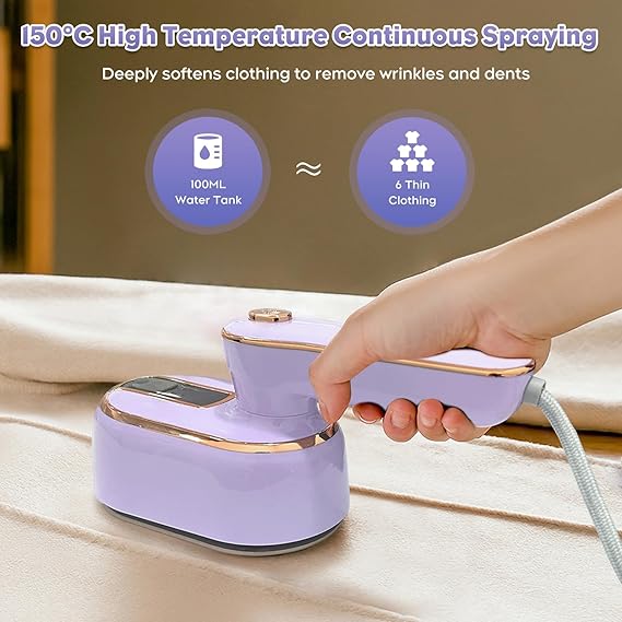 Travel Iron,1000w Handheld Mini Steam Iron Travel Steam Iron Portable Iron Machine,2 in 1 Foldable Steamer Iron With 20s Fast Heat Up,180° Rotating Dry and Wet Ironing for Home and Travel
