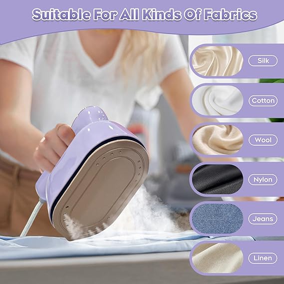 Travel Iron,1000w Handheld Mini Steam Iron Travel Steam Iron Portable Iron Machine,2 in 1 Foldable Steamer Iron With 20s Fast Heat Up,180° Rotating Dry and Wet Ironing for Home and Travel