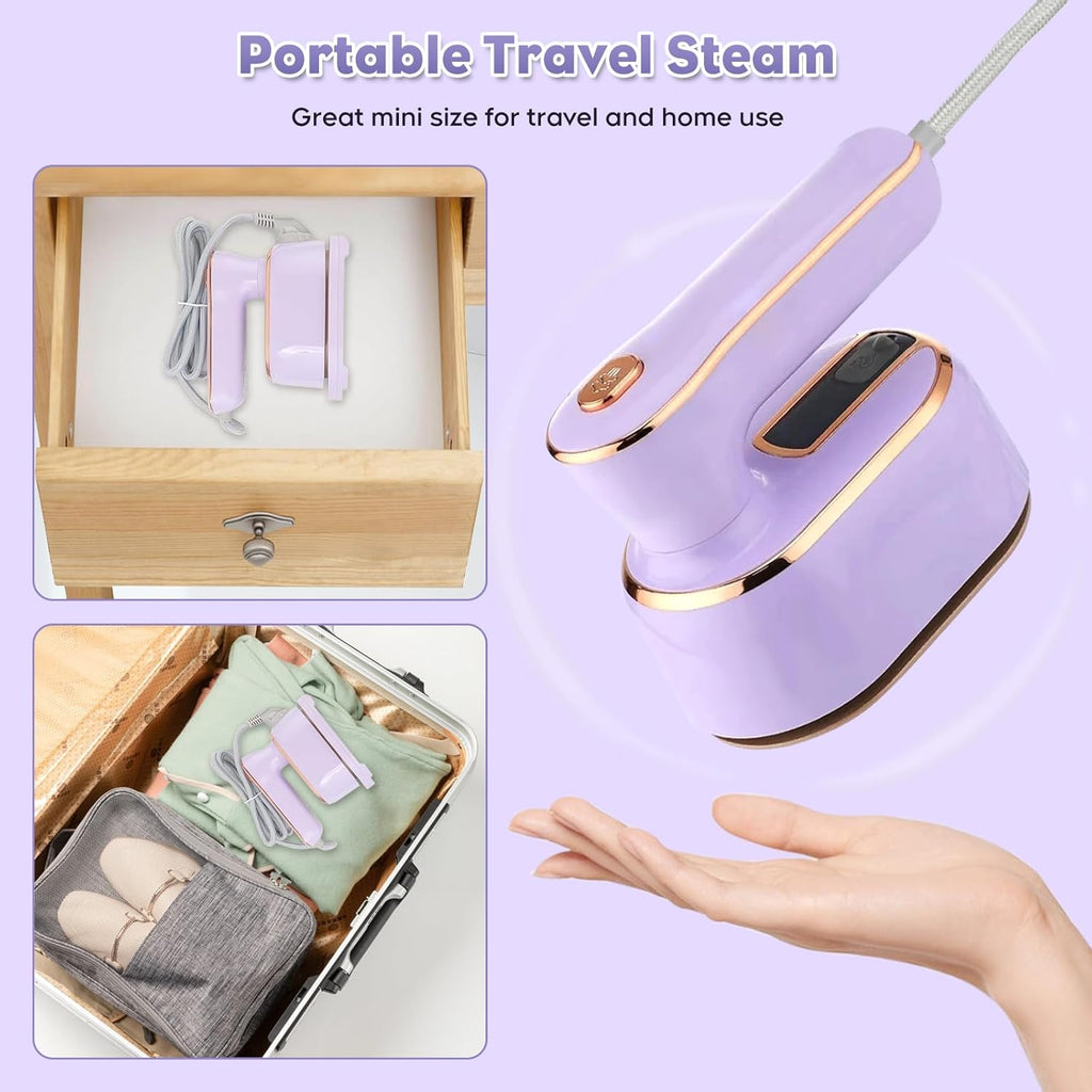 Travel Iron,1000w Handheld Mini Steam Iron Travel Steam Iron Portable Iron Machine,2 in 1 Foldable Steamer Iron With 20s Fast Heat Up,180° Rotating Dry and Wet Ironing for Home and Travel